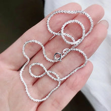 S925 Sterling Silver Necklace 2mm Sparkling Collarbone, Sweater Chain, High Charm Jewelry Gift Women