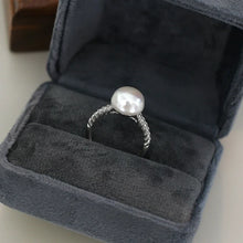 10-11mm Natural Freshwater Pearl 925 Sterling Silver Opening Adjustable Ring Fashion Jewelry for Women