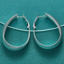 925 Sterling Silver Particle Surface U Earring For Woman Charm Fashion Wedding Engagement Jewelry