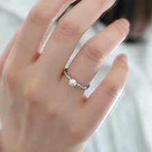 925 Sterling Silver Natural Freshwater Pearl Ring  Adjustable Fashion for Women Jewelry Gifts