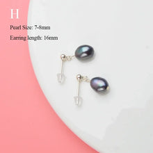 Real 925 Sterling Silver Natural Freshwater Pearl Earrings long korean earrings for Women Big Baroque pearl Jewelry Gift