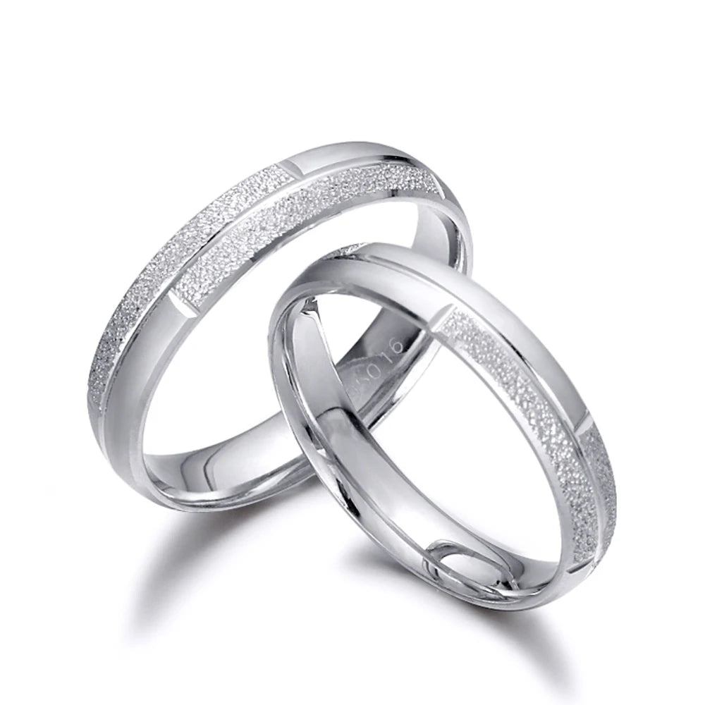 1PCS Real Pure Platinum 950 Ring Men Women Lucky Gift Sand Glossy Plaid  Couple Wedding Band Ring PT950 4.4g