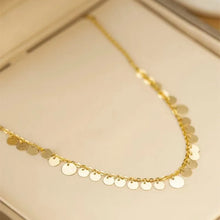 Authentic Real 18K Gold AU750 Sequins Necklace Exquisite Gift Romantic Classic Present For Woman Cute Fine Jewelry
