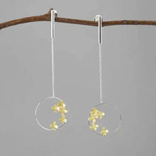 925 Sterling Silver Osmanthus Drop Earrings For Women 2 Tone Elegant Aesthetic Dainty Hollow Flower Dangle Earring Gift