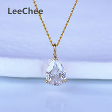 18K Yellow Gold Pendant 0.8CT Real Moissanite Necklace 5*7MM VVS Lab Diamond Fine Jewelry with Certificate AU750 White Rose Gold