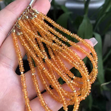 18K Real Gold Natural Spessartine Fanta Stone Cats Eye Beaded String Strand Bracelet Simple Fine Jewelry For Women Dropshipping
