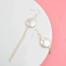 Real 925 Sterling Silver Natural Freshwater Pearl Earrings long korean earrings for Women Big Baroque pearl Jewelry Gift