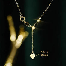 Authentic Real 18K Gold AU750 Sequins Necklace Exquisite Gift Romantic Classic Present For Woman Cute Fine Jewelry