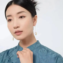 925 Sterling Silver Osmanthus Drop Earrings For Women 2 Tone Elegant Aesthetic Dainty Hollow Flower Dangle Earring Gift