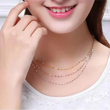 Real 18K Gold Tile Necklace Pure AU750 Simple Fashion Pendant Necklace Fine Jewelry Gifts for Women