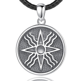 925 Sterling Silver Star of Shamash Necklace Vintage Assyrian star Amulet Pendant Personality Jewelry Gift for Women Man