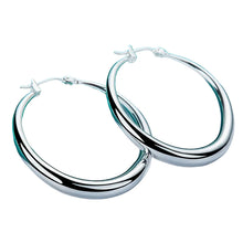 925 Sterling Silver 40mm Round Smooth Big Circle Hoop Earrings For Woman Fashion Party Wedding Jewelry
