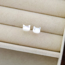 Korean Style Natural Shell Black Cat Earring 925 Sterling Silver for Women Party Fashion Jewelry Gift