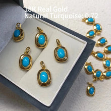 18K Solid Gold High Fashion Earrings/Pendants Certificated Natural Turquoise Platinum Jewelry Premium Blue Gemstone