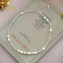 Natural Baroque Pearl Choker Necklace 925 Sterling Silver Jewelry for Women New Trend