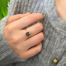 Trendy Natural Shell Black Cat 925 Sterling Silver Ring for Girls Adjustable Party Jewelry Gift