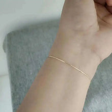 14K Real Gold Simple Bracelet, Fine Jewelry, Female, kj203