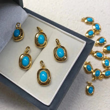 18K Solid Gold High Fashion Earrings/Pendants Certificated Natural Turquoise Platinum Jewelry Premium Blue Gemstone