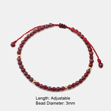 Ruifan 14k Gold Plated Natural Garnet Crystal Stone Beaded Strand Thin Bracelets for Women Girls Fine Jewelry Official-website