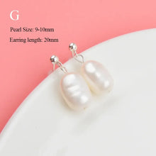 Real 925 Sterling Silver Natural Freshwater Pearl Earrings long korean earrings for Women Big Baroque pearl Jewelry Gift