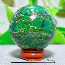 Emerald  Sphere Golden stripe Crystal Natural Quartz Stone Home Decoration Minerals Reiki Gifts Craft Energy Healing Spiritual