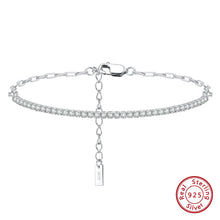 925 Sterling Silver Tennis Chain Bracelet Clear AAAA Zirconia Half Chain Half Tennis for Women Fashion Jewelry SB141