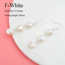 Real 925 Sterling Silver Natural Freshwater Pearl Earrings long korean earrings for Women Big Baroque pearl Jewelry Gift