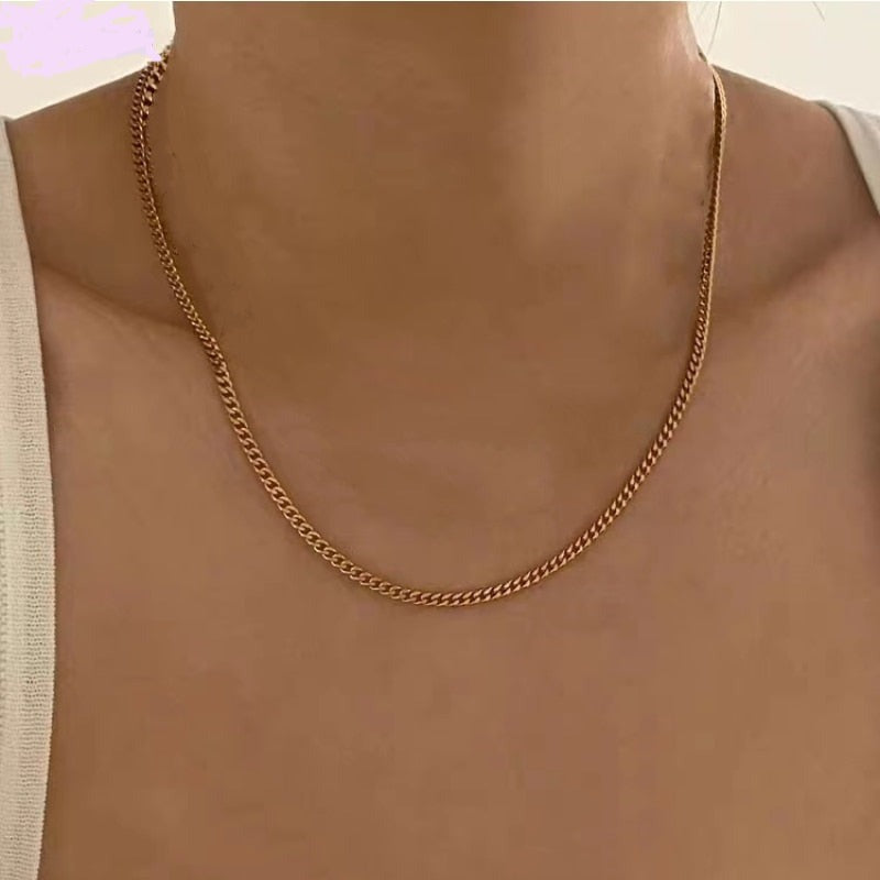 14K Gold Jewelry Real Gold Choker Necklaces Women High Quality Jewelry New In Cuban Chains Man Fashion Luxury Wholesale
