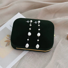 Natural Baroque Pearl 925 Sterling Silver Long Earrings Wedding Jewelry for Women