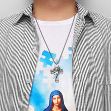 Stainless Steel Jesus Cross Religon Amulet  Men Women Necklaces Pendants Chain Punk Trendy Jewelry Creativity Gift Wholesale