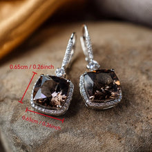 925 Sterling Silver Smoky Quartz Earring 6.5mm Cushion Shaped Natural Tea Crystal Stud Earrings are Fashionable and Elegant