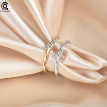 925 Sterling Silver Open Ring With AAAA Cubic Zirconia Decor Twist Design Minimalism Style Finger Ring Present APR38