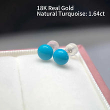 18K Solid Gold High Fashion Earrings/Pendants Certificated Natural Turquoise Platinum Jewelry Premium Blue Gemstone