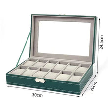 New Watch Box 6/10/12 Grids  PU Leather Watches Display Case Jewelry Holder Storage Organizer With Lock