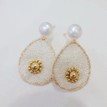 Original 14k Filled Gold Stud Natural Pearl Earrings Personality Metal Dangle Earrings Handmade Jewelry Gifts