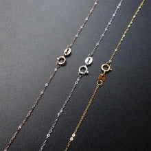 18K Au750 Gold O-Link Clavicle Necklace Women High Luster Chain Minimalist Layering Jewelry Containing a steel stamp