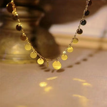 Authentic Real 18K Gold AU750 Sequins Necklace Exquisite Gift Romantic Classic Present For Woman Cute Fine Jewelry