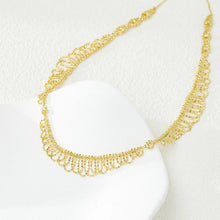 925 Sterling Silver Beaded Slim Dainty Lace Mesh Chain Necklace Women Shiny Trendy 46cm Choker Necklaces Italian Jewel