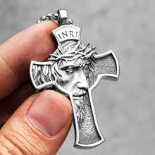 Stainless Steel Jesus Cross Religon Amulet  Men Women Necklaces Pendants Chain Punk Trendy Jewelry Creativity Gift Wholesale