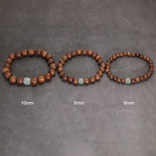 6mm/8mm/10mm Wooden Bead Bracelet Fengshui Tibetan Buddha Sandalwood Jade Handmade Bangle Men Women Meditation Good Luck Jewelry