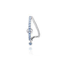 925 Silver Blue Spinel CZ Small Hoop Earrings Women Trendy Sparkling Dainty Statement Stud Earring Party Gift