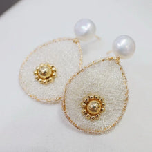Original 14k Filled Gold Stud Natural Pearl Earrings Personality Metal Dangle Earrings Handmade Jewelry Gifts