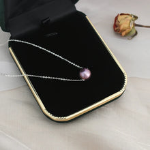 New Fashion Genuine Natural Purple Pearl Pendant Necklace 925 Sterling Silver for Women Jewelry Girl Gift