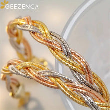 Italian Chic 925 Silver Tricolor 6 Threads Braided Bracelet For Women 7.5mm Width Flat Shiny Luxury Bracelets 2024 Gift
