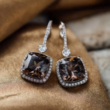 925 Sterling Silver Smoky Quartz Earring 6.5mm Cushion Shaped Natural Tea Crystal Stud Earrings are Fashionable and Elegant