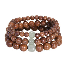 6mm/8mm/10mm Wooden Bead Bracelet Fengshui Tibetan Buddha Sandalwood Jade Handmade Bangle Men Women Meditation Good Luck Jewelry