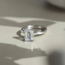 925 Sterling Silver Emerald Cut 1ct to 4ct Moissanite Ring for Women Engagement Wedding Lab Diamond Rings Jewelry SMOR07