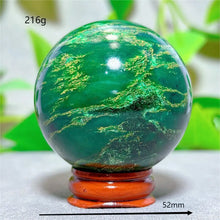 Emerald  Sphere Golden stripe Crystal Natural Quartz Stone Home Decoration Minerals Reiki Gifts Craft Energy Healing Spiritual