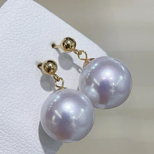 Elegant 18K Gold Ear Needles Freshwater Edison Pearl Pendant Stud Wedding Earrings for Women Gift