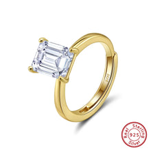 925 Sterling Silver Emerald Cut 1ct to 4ct Moissanite Ring for Women Engagement Wedding Lab Diamond Rings Jewelry SMOR07